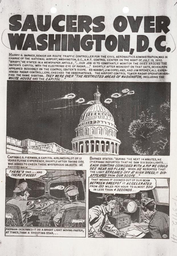 Вырезка из газеты (saucers over washington, D.C.)