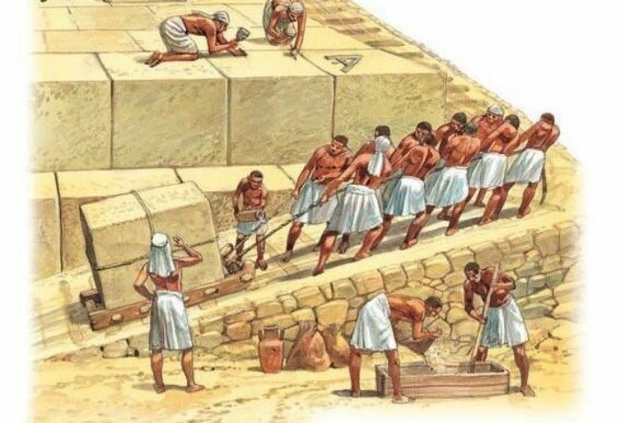 Процесс постройки египетских пирамид